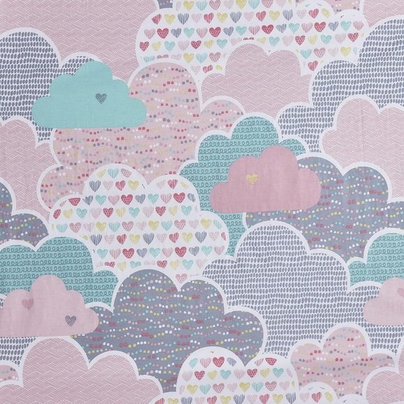 Pink Novelty Fluffy Cloud Print Window Single Panel 50"Wx 63"L Blackout Thermal - Picture 1 of 4